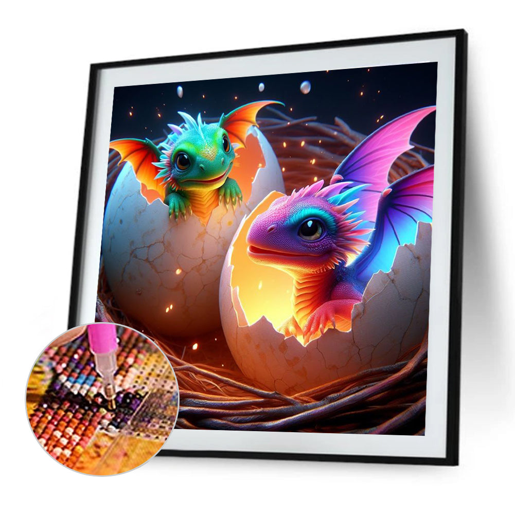 Egg Dragon - Full Round Drill Diamond Painting 40*40CM