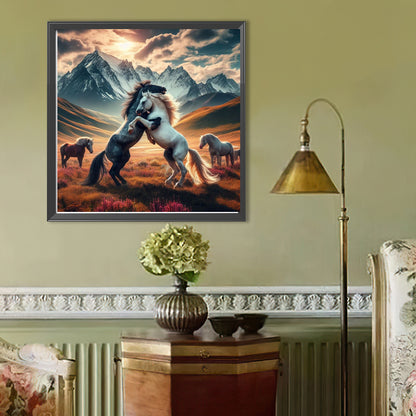 Fighting Horse - Full Round Drill Diamond Painting 40*40CM