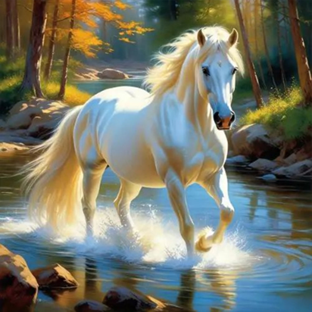 River Horse - Full Round Drill Diamond Painting 40*40CM