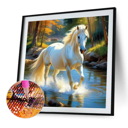 River Horse - Full Round Drill Diamond Painting 40*40CM