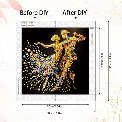 Elegant Dancing Woman - Special Shaped Drill Diamond Painting 30*30CM