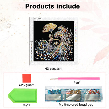 Elegant Dancing Woman - Special Shaped Drill Diamond Painting 30*30CM