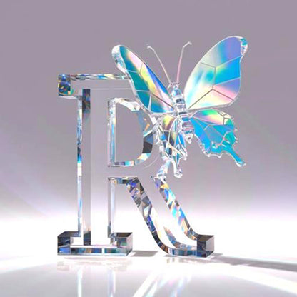 Crystal Butterfly Letter R - Full Round Drill Diamond Painting 30*30CM