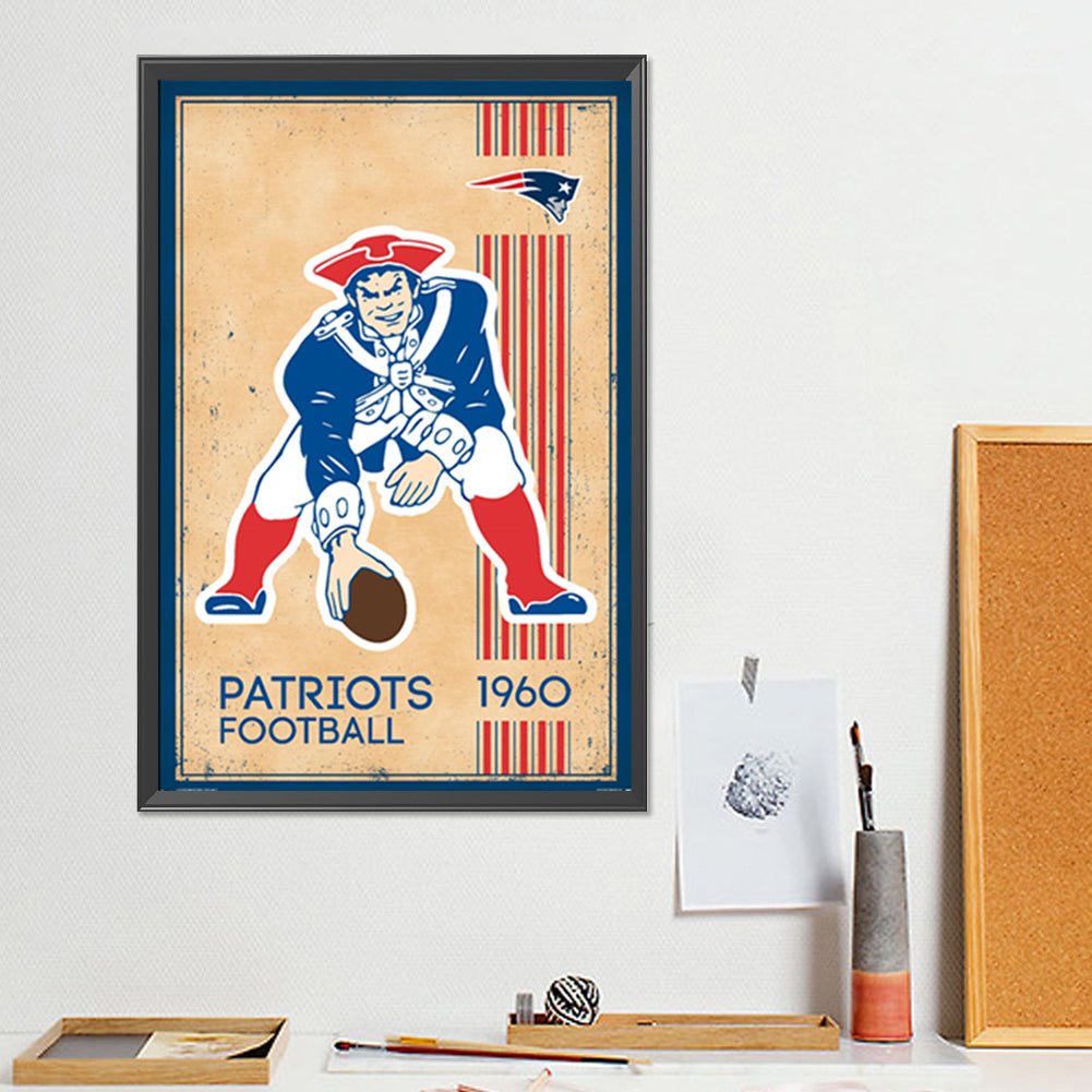 New England Patriots Olive - Full Round Drill Diamond Painting 30*45CM