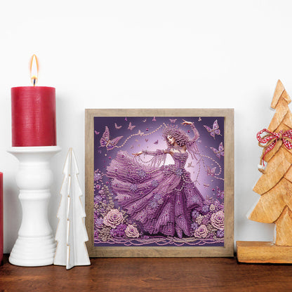 Woman With A Beautiful Skirt - Special Shaped Drill Diamond Painting 30*30CM