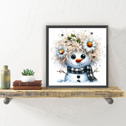 Winter Snowman - Full Round Drill Diamond Painting 30*30CM