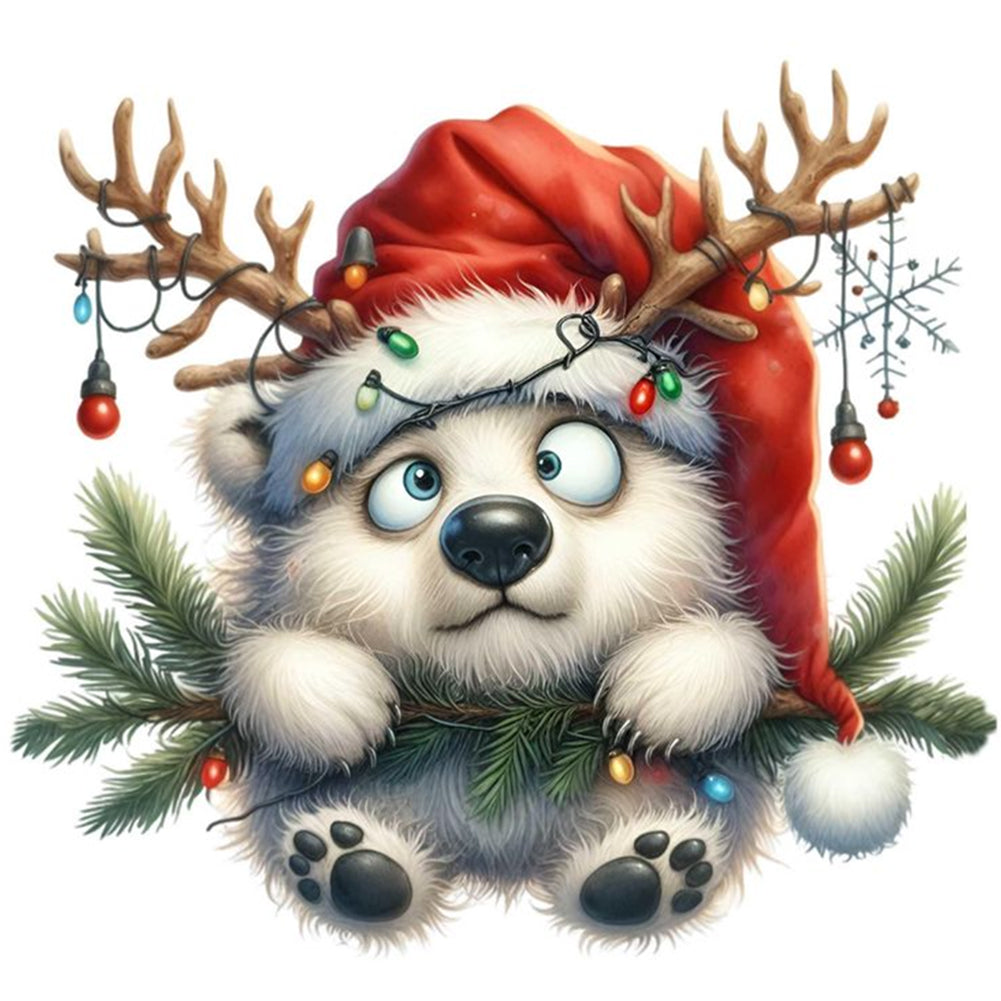 Winter Bear - Full Round Drill Diamond Painting 30*30CM