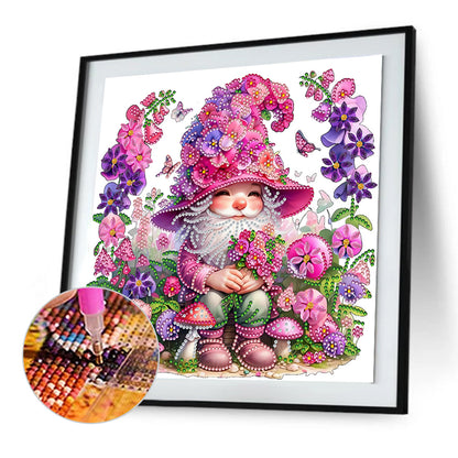 Flower And Gnome - Special Shaped Drill Diamond Painting 30*30CM