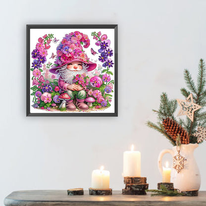 Flower And Gnome - Special Shaped Drill Diamond Painting 30*30CM