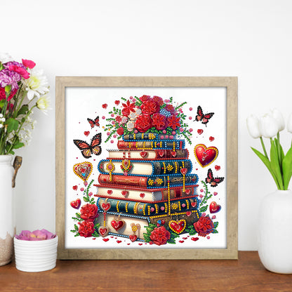 Red Rose Book - Special Shaped Drill Diamond Painting 30*30CM