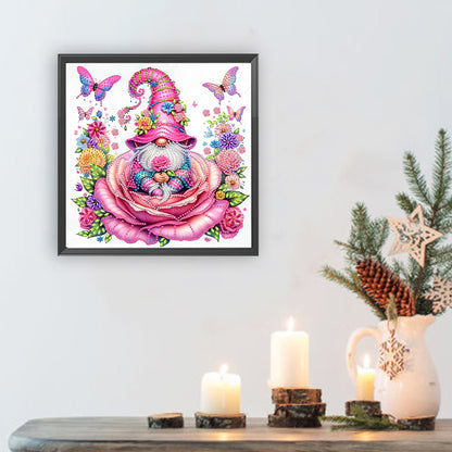Rose And Gnome - Special Shaped Drill Diamond Painting 30*30CM