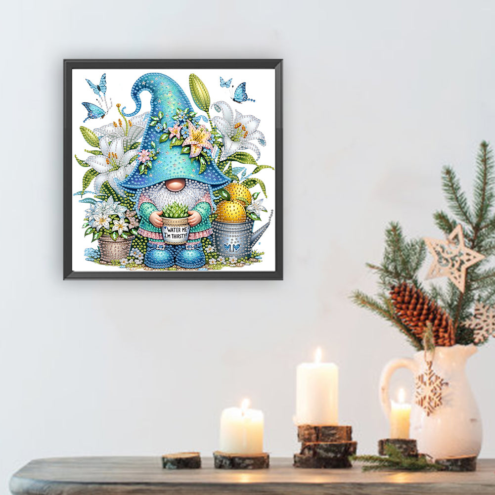 Lily And Gnome - Special Shaped Drill Diamond Painting 30*30CM