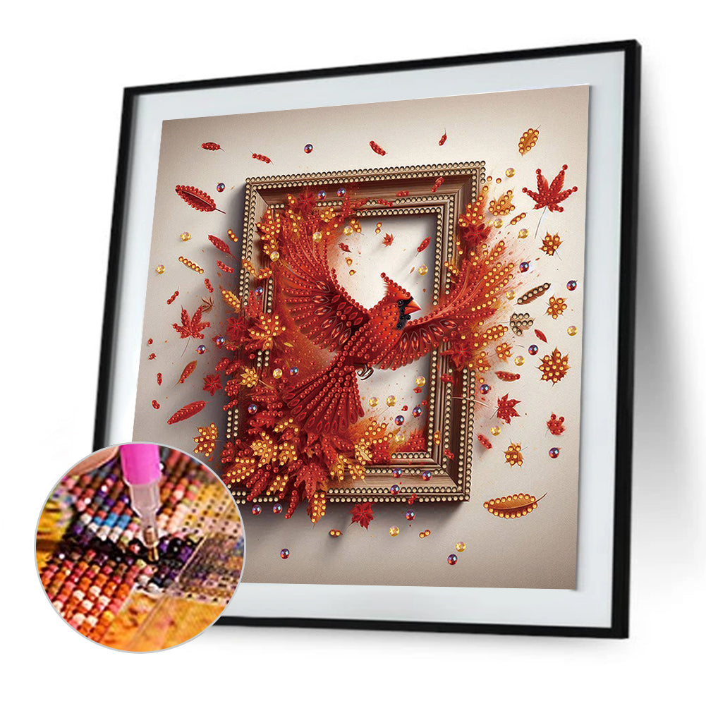 Cardinal Escapes The Frame - Special Shaped Drill Diamond Painting 30*30CM