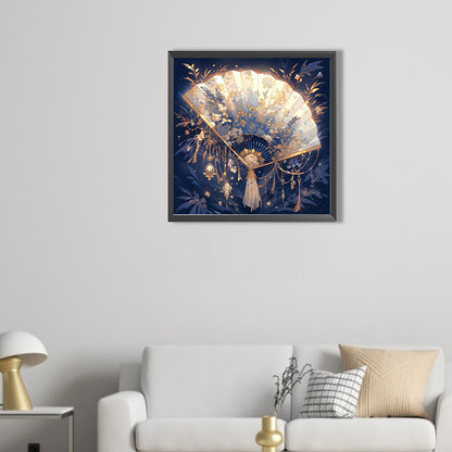Ancient Style Folding Fan - Full AB Round Drill Diamond Painting 40*40CM