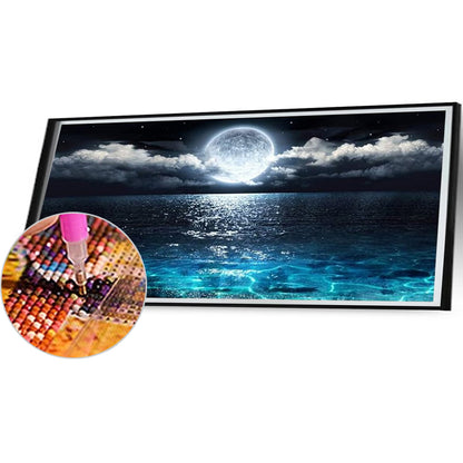 Sunrise At Sea At Night - Full Square Drill Diamond Painting 80*40CM