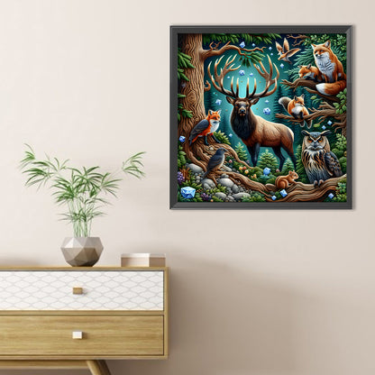 Reindeer Animal World - Full Round Drill Diamond Painting 40*40CM
