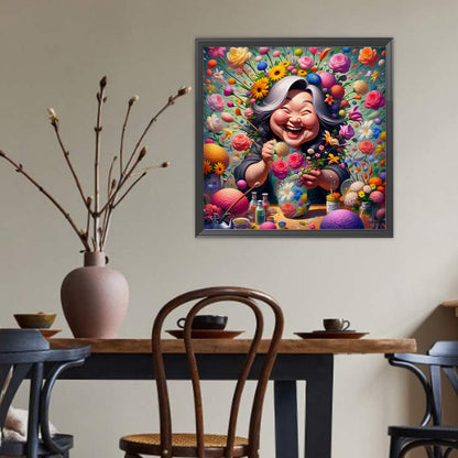 Happy People And Flowers - Full Round Drill Diamond Painting 40*40CM