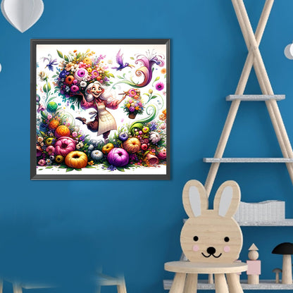 Happy People And Flowers - Full Round Drill Diamond Painting 40*40CM