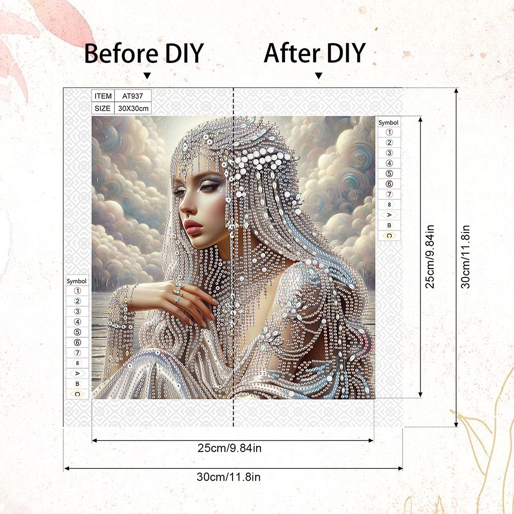 Gorgeous And Elegant Lady - Special Shaped Drill Diamond Painting 30*30CM