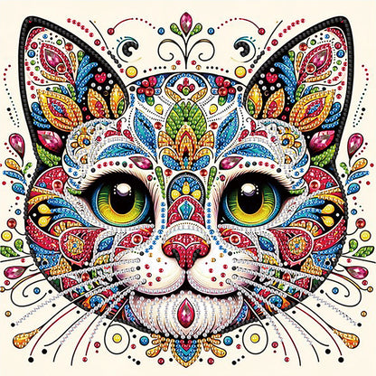 Mandala Cat - Special Shaped Drill Diamond Painting 30*30CM
