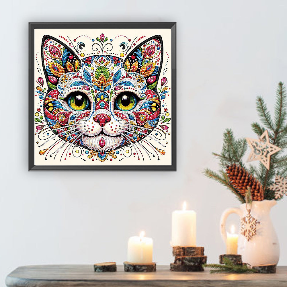 Mandala Cat - Special Shaped Drill Diamond Painting 30*30CM