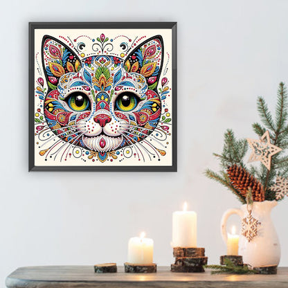 Mandala Cat - Special Shaped Drill Diamond Painting 30*30CM