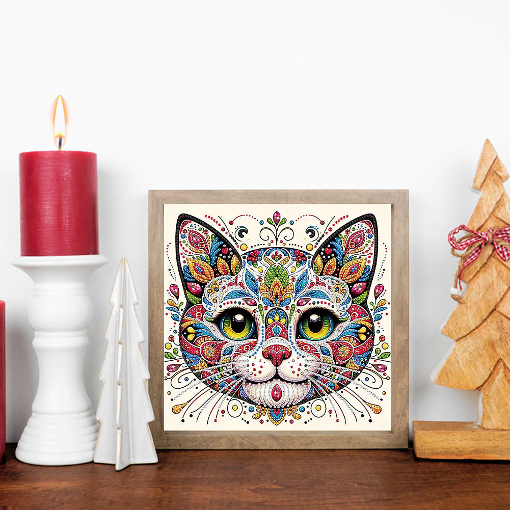 Mandala Cat - Special Shaped Drill Diamond Painting 30*30CM