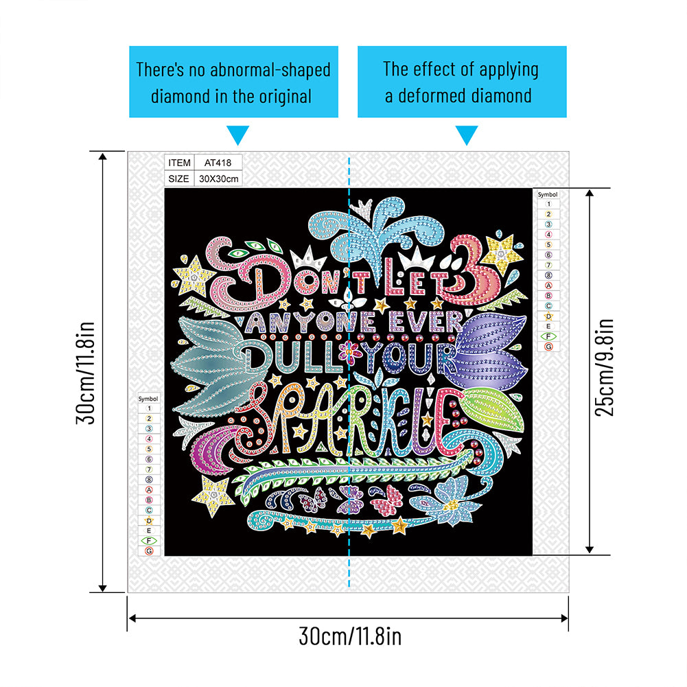 Good Wishes In English - Special Shaped Drill Diamond Painting 30*30CM