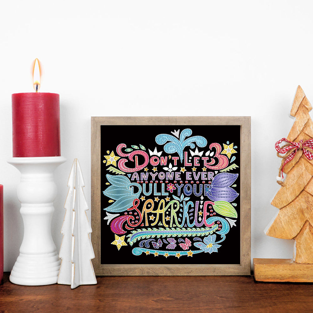 Good Wishes In English - Special Shaped Drill Diamond Painting 30*30CM