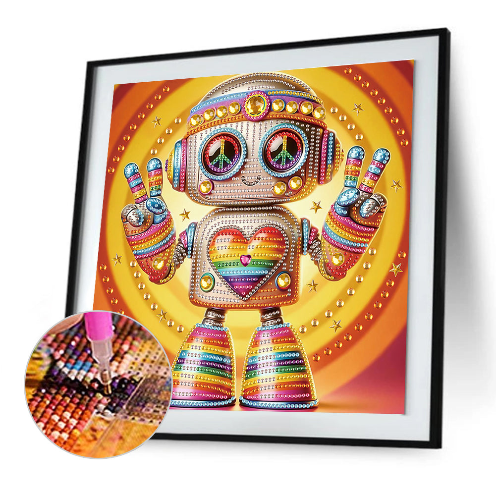 Cute Robot - Special Shaped Drill Diamond Painting 30*30CM