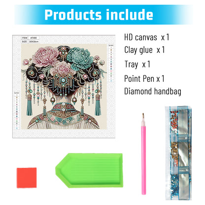 Gorgeous Headdress - Special Shaped Drill Diamond Painting 30*30CM