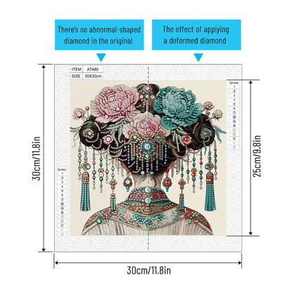 Gorgeous Headdress - Special Shaped Drill Diamond Painting 30*30CM