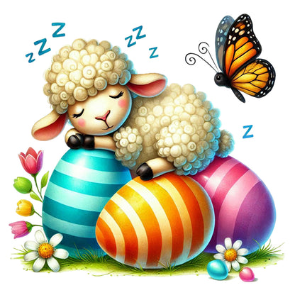 Easter Sheep - Full Round Drill Diamond Painting 30*30CM