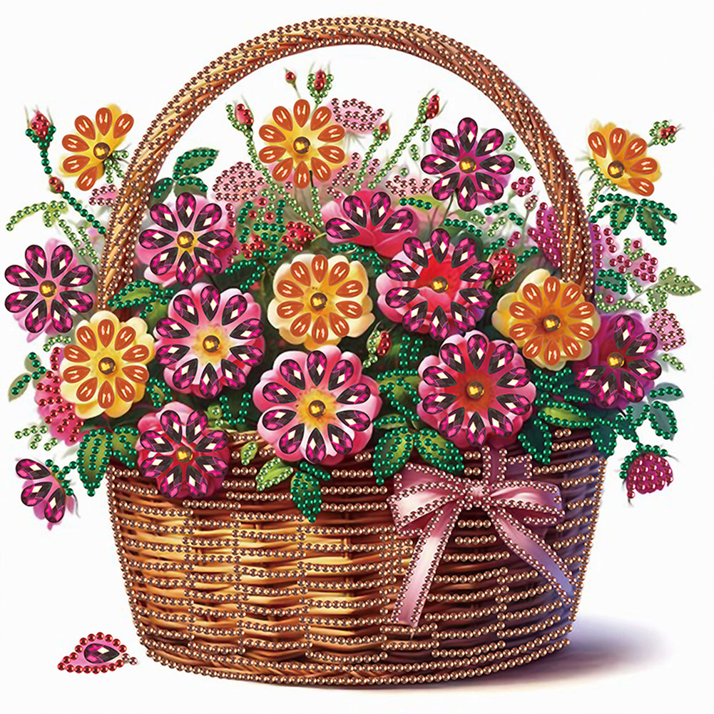 Bouquet Basket - Special Shaped Drill Diamond Painting 30*30CM
