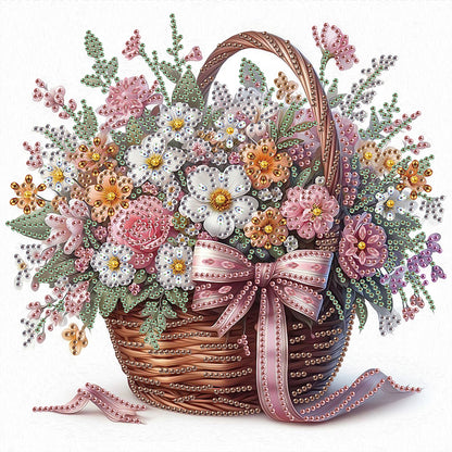 Bouquet Basket - Special Shaped Drill Diamond Painting 30*30CM