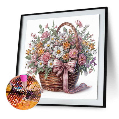 Bouquet Basket - Special Shaped Drill Diamond Painting 30*30CM