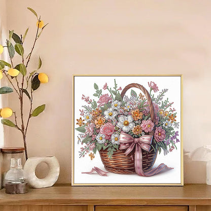 Bouquet Basket - Special Shaped Drill Diamond Painting 30*30CM