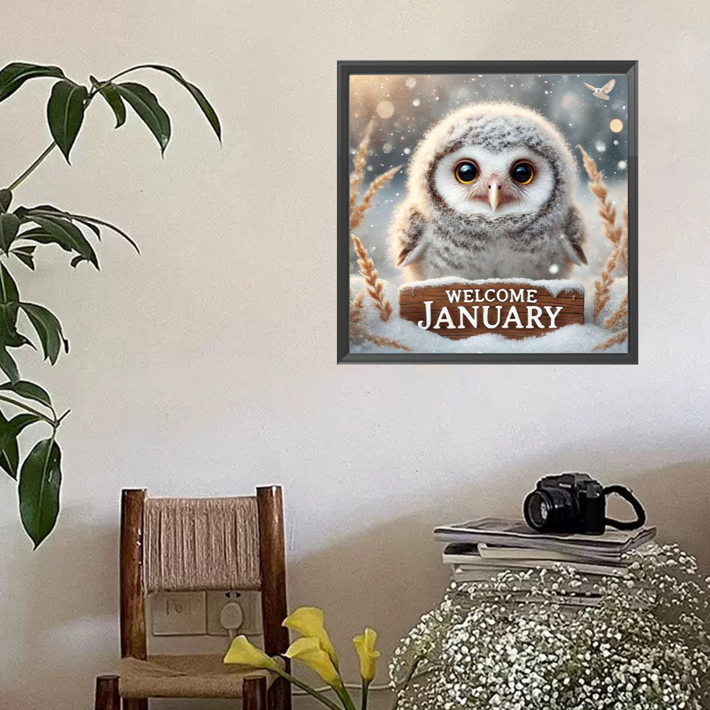 Cute Animal January - Full Square Drill Diamond Painting 40*40CM