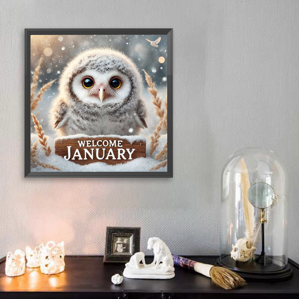 Cute Animal January - Full Square Drill Diamond Painting 40*40CM