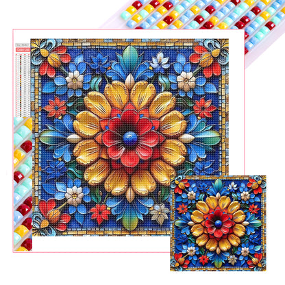 Bright Mandala Flower - Full Square Drill Diamond Painting 40*40CM