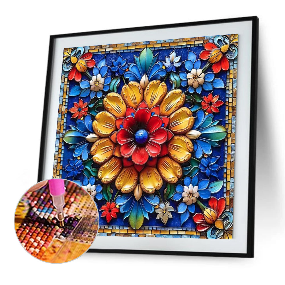Bright Mandala Flower - Full Square Drill Diamond Painting 40*40CM