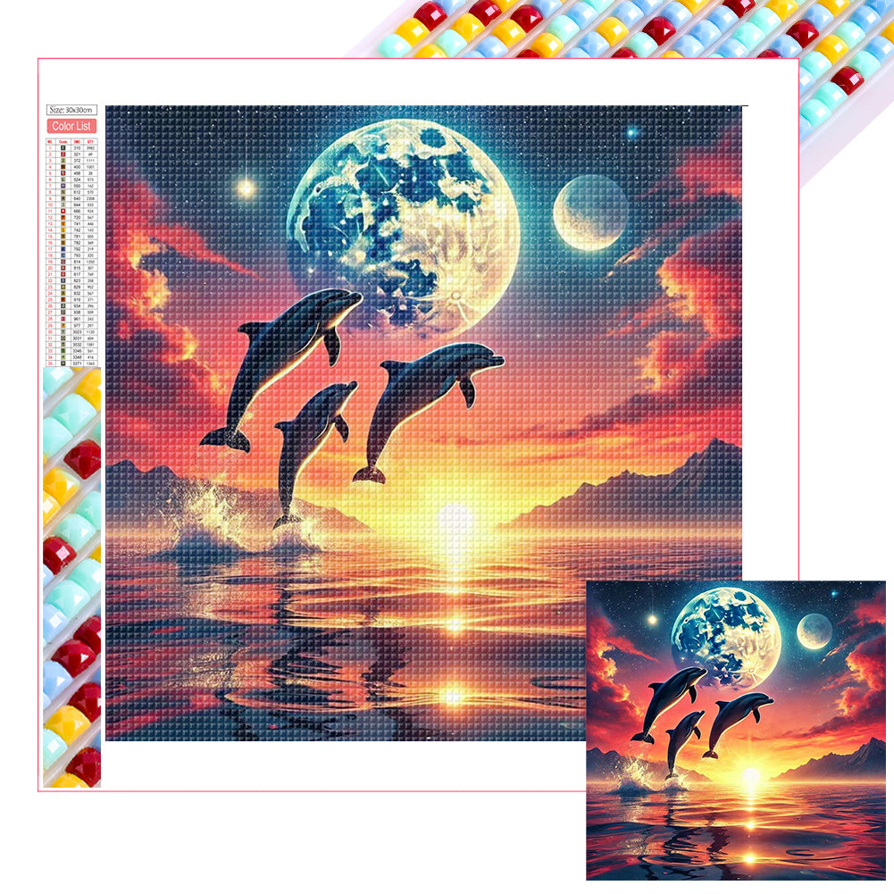 Ocean Under The Moonlight - Full Square Drill Diamond Painting 30*30CM