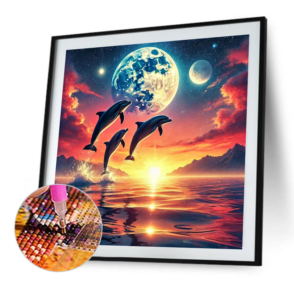 Ocean Under The Moonlight - Full Square Drill Diamond Painting 30*30CM