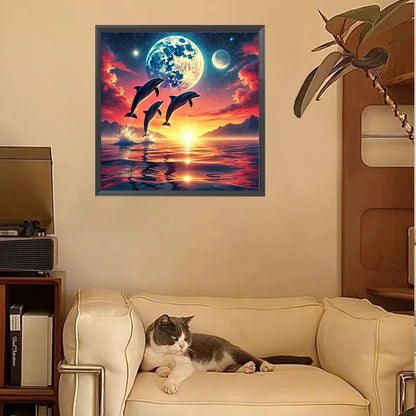 Ocean Under The Moonlight - Full Square Drill Diamond Painting 30*30CM
