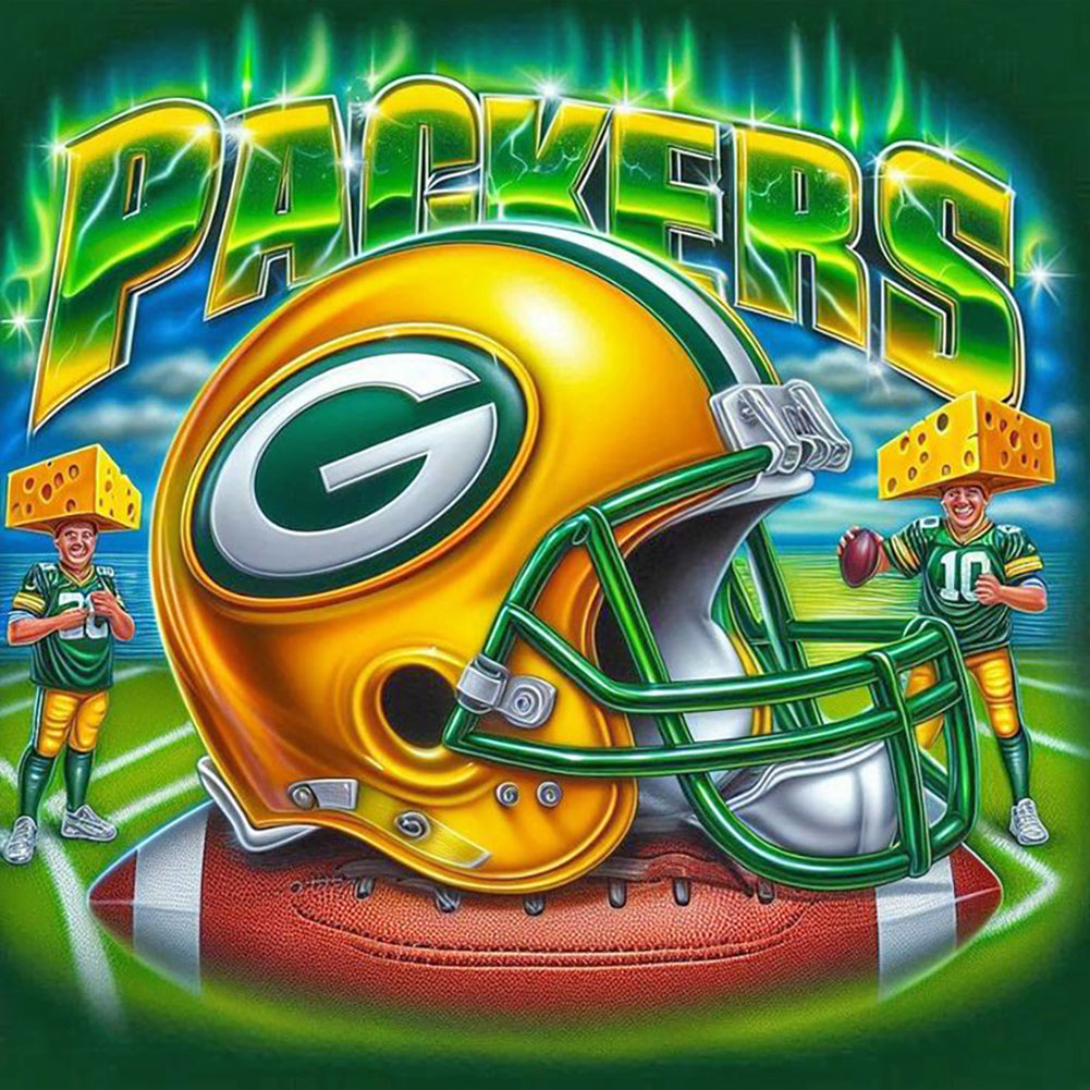 Green Bay Packers Helmet - Full Round Drill Diamond Painting 40*40CM