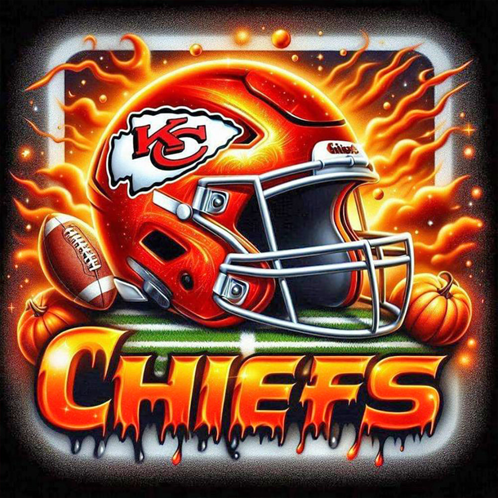 Kansas City Chiefs Helmet - Full Round Drill Diamond Painting 40*40CM