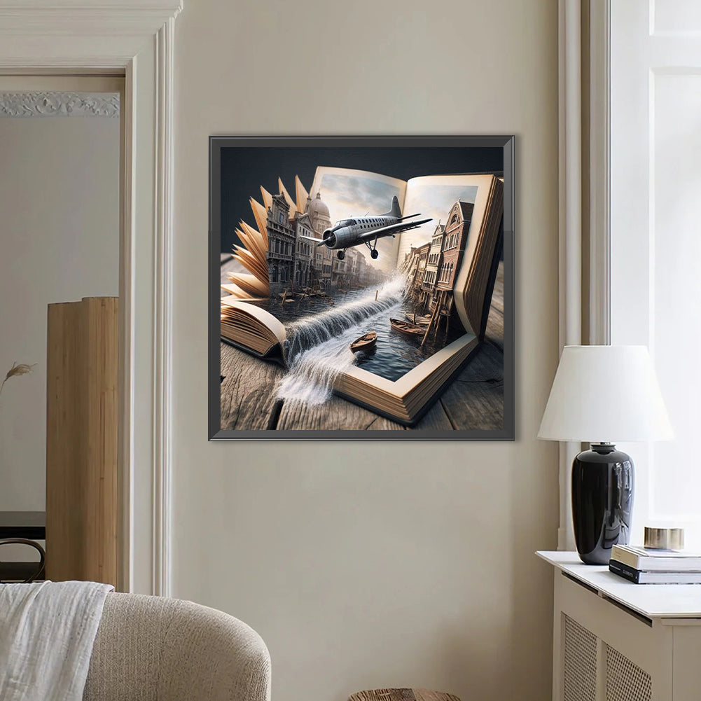 Water City In The Book - Full Round Drill Diamond Painting 50*50CM