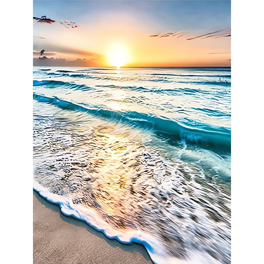 Seaside Scenery - Full Round Drill Diamond Painting 30*40CM