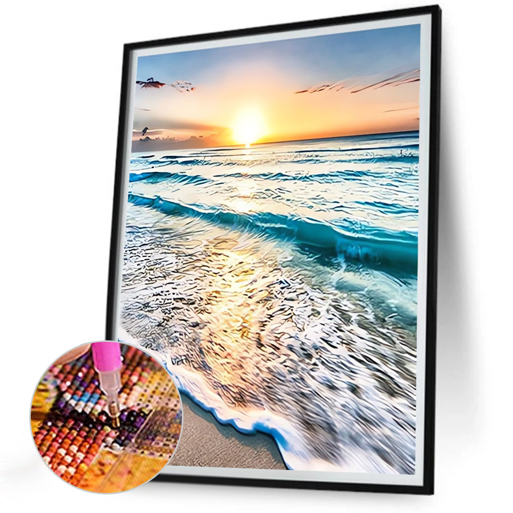 Seaside Scenery - Full Round Drill Diamond Painting 30*40CM