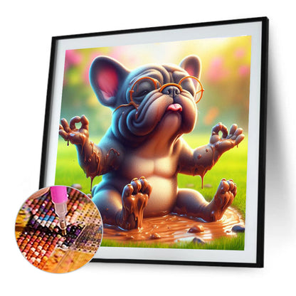 French Bulldog - Full Round Drill Diamond Painting 40*40CM
